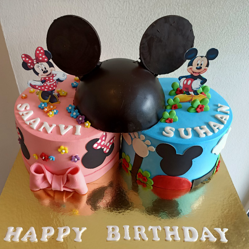 Mini And Mickey Mouse Theme Cake